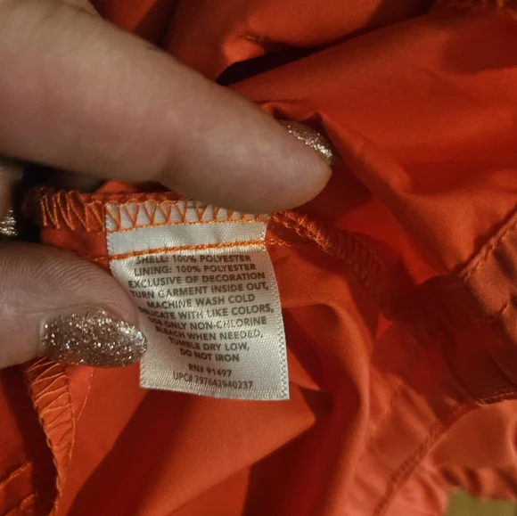 Lauren James M Women's Two-Tone Orange Rain Jacket - Picture 9 of 9